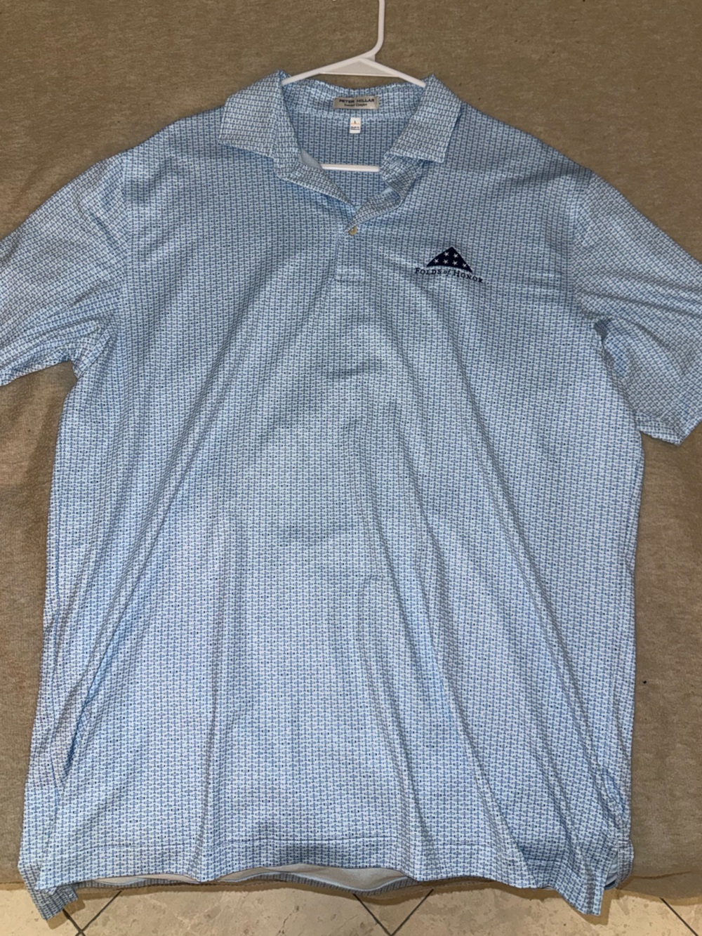 Peter Millar - Folds of Honor Light Blue Geometric-Print Golf Polo